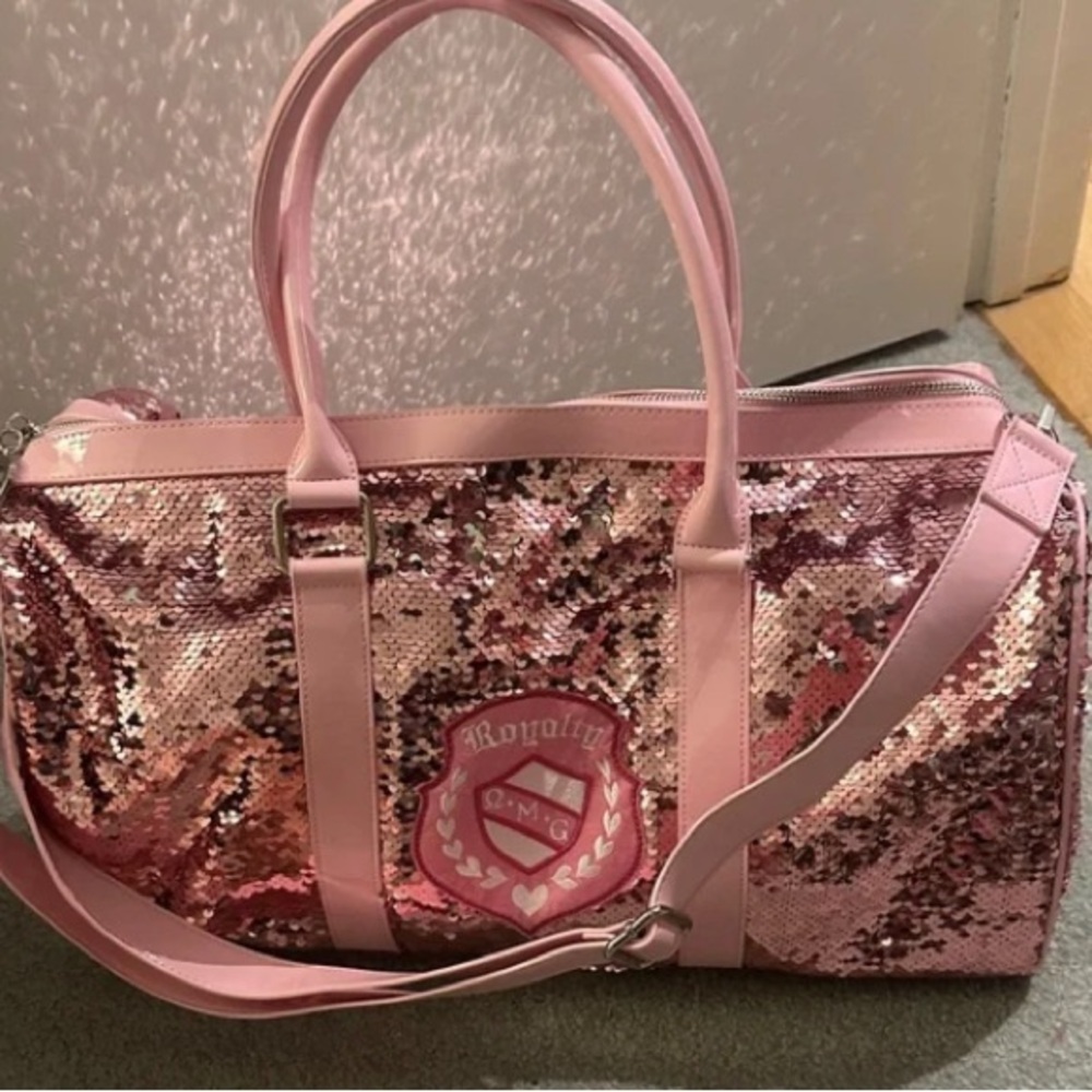 Royalty For Me Glam Pink Sequin Travel Bag